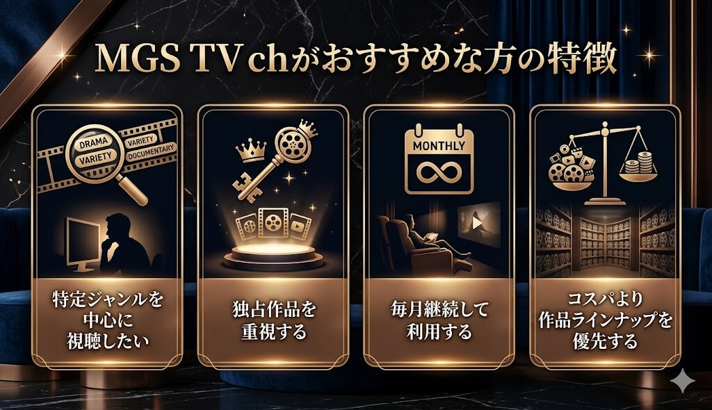 MGS TV chがおすすめな方の特徴