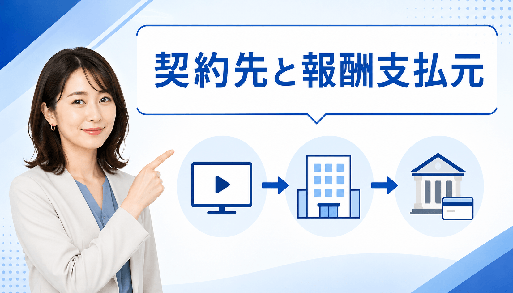 チャットレディの契約先と報酬支払元の関係を確認する女性