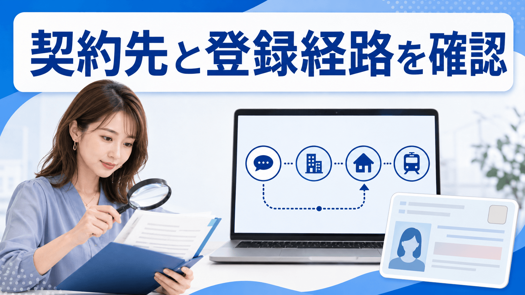 契約書と登録経路、既存IDを確認するチャットレディ