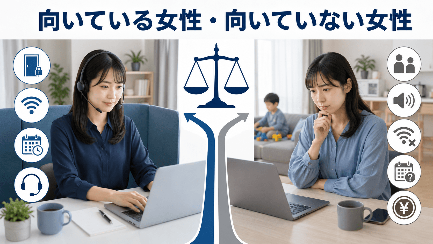 在宅チャットレディに向いている環境と向いていない環境の比較