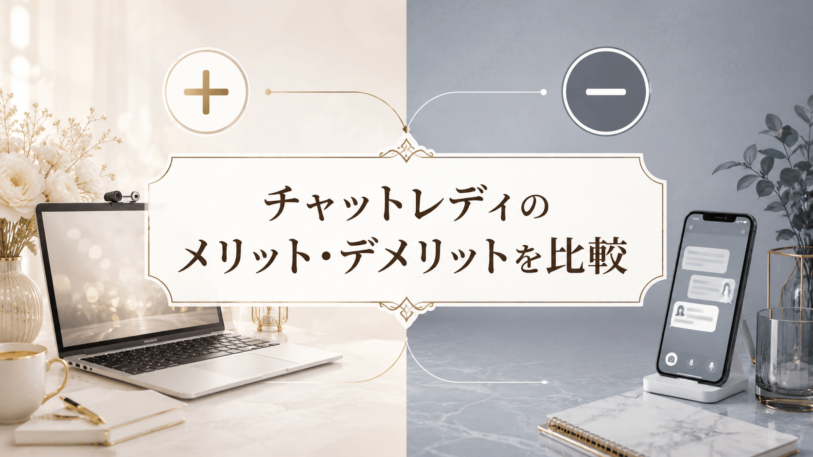 チャットレディのメリットとデメリットを比較したイメージ