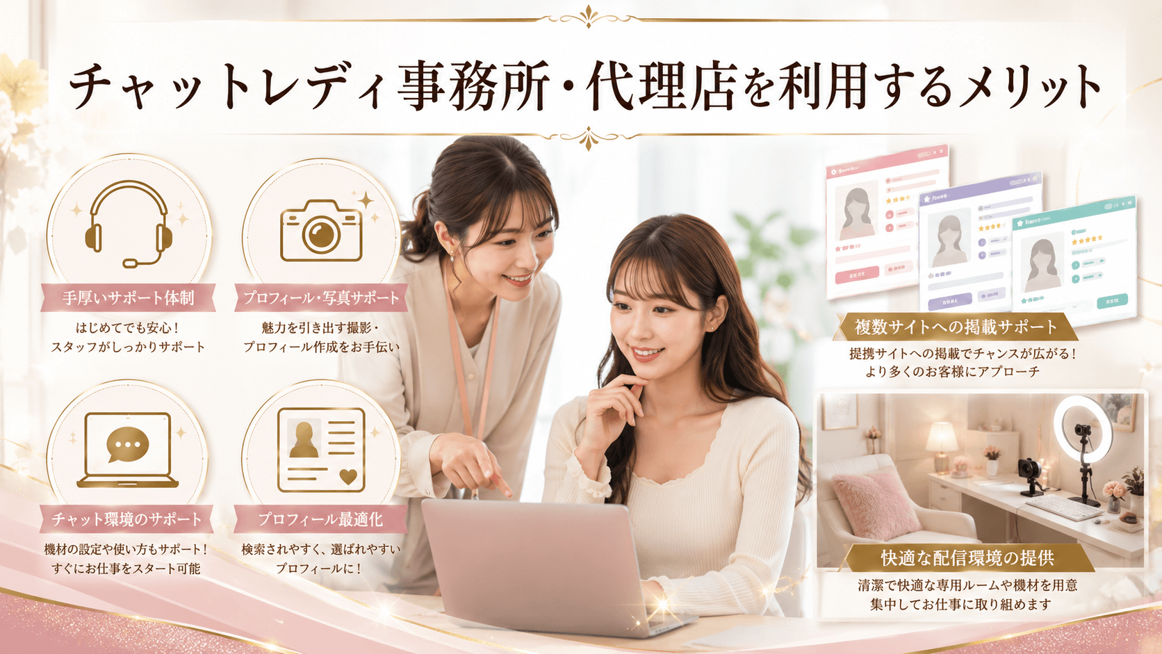 チャットレディ事務所・代理店を利用するメリット