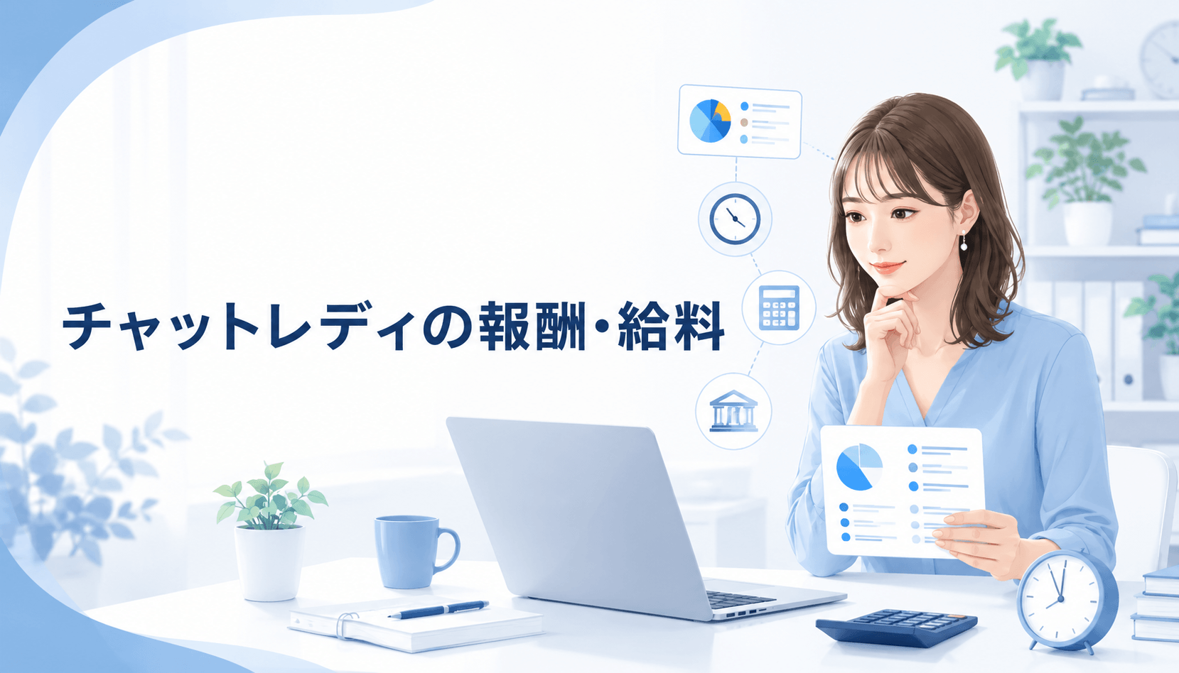 チャットレディの報酬・給料の仕組みを確認する女性