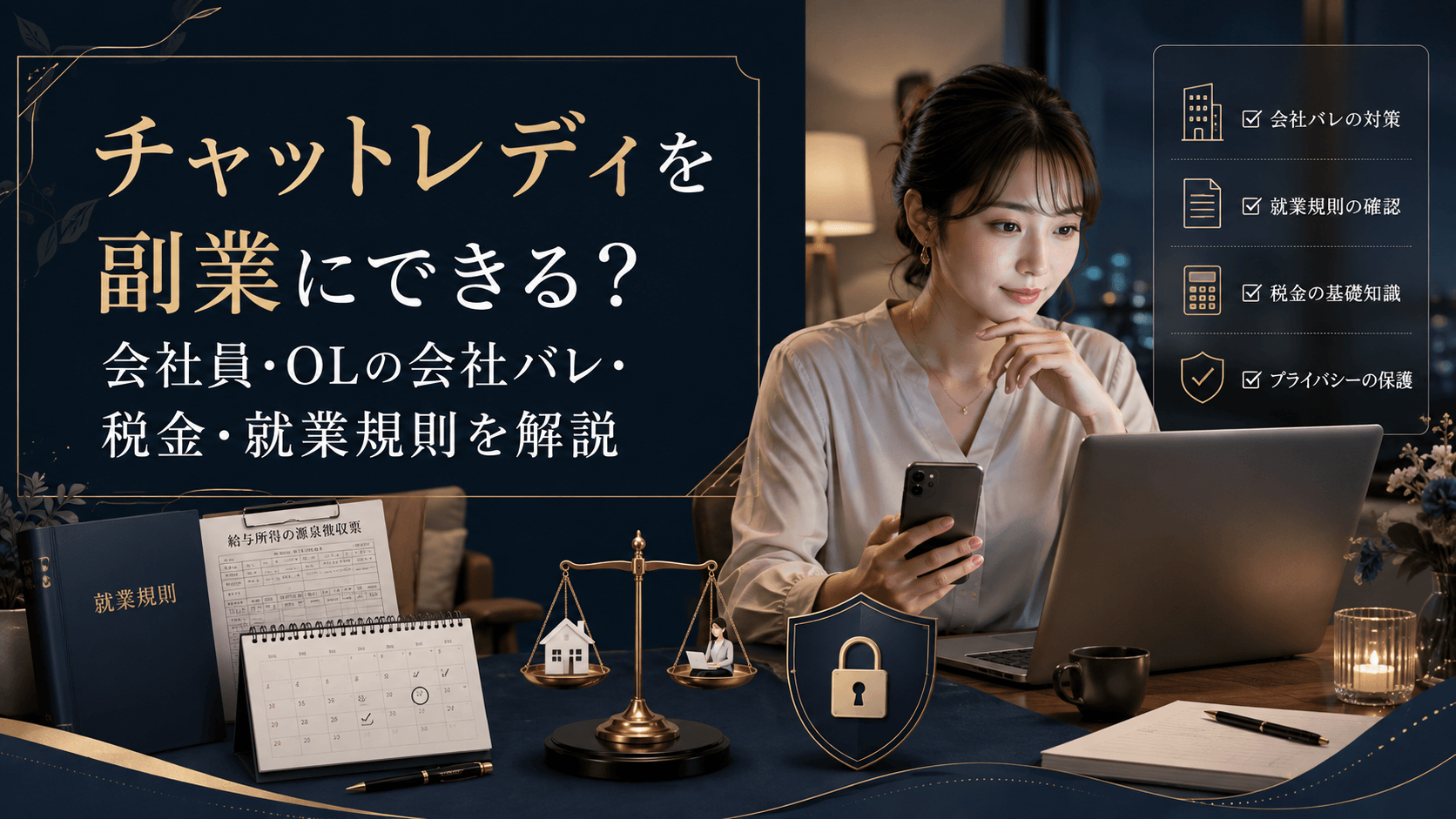 チャットレディを副業にする会社員・OLの会社バレ・税金・就業規則を解説