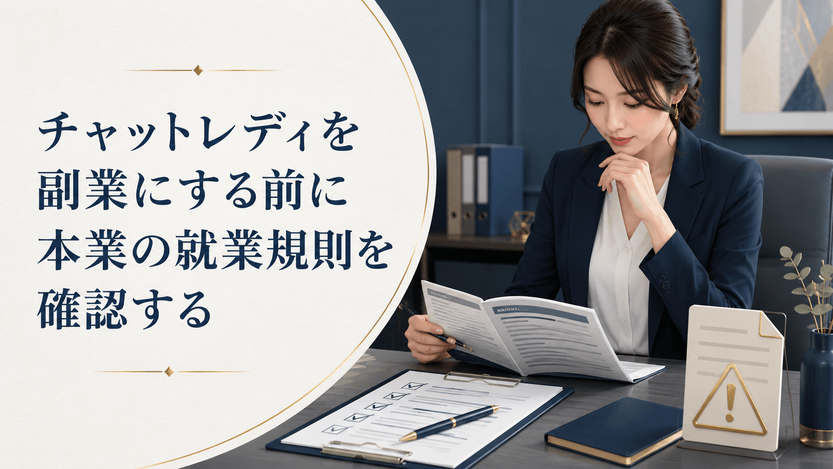 チャットレディを副業にする前に本業の就業規則を確認する会社員