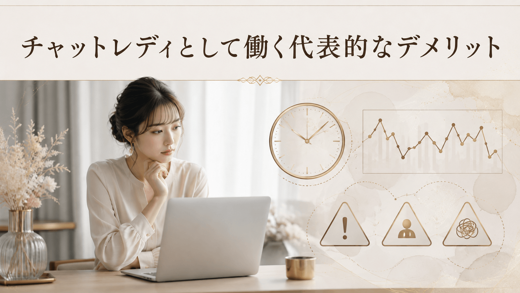 チャットレディとして働く代表的なデメリットを示すイメージ