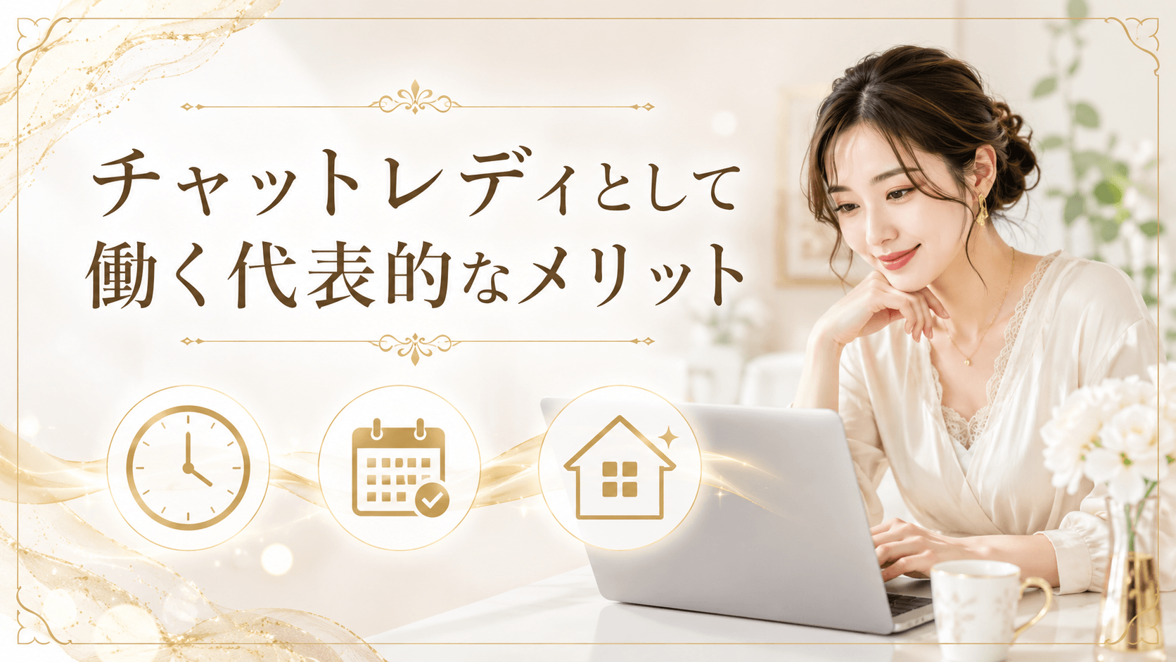 チャットレディとして働く代表的なメリットを示すイメージ