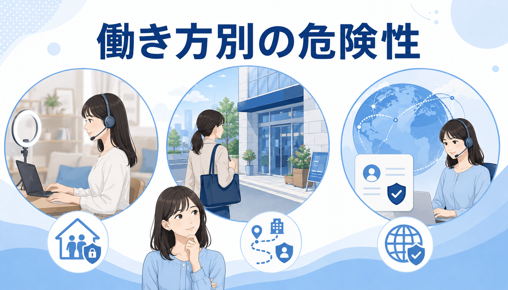 在宅勤務と通勤勤務、国内・海外サービスの危険性の違い