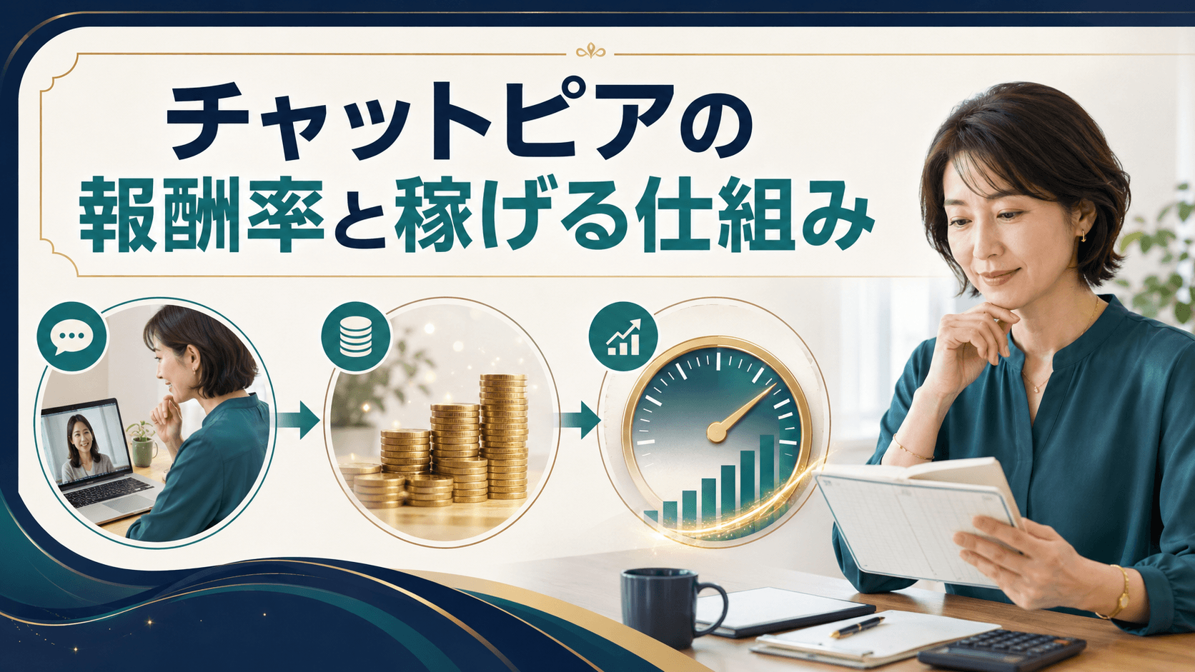 チャットピアの報酬率と成果報酬の仕組みを示す図解