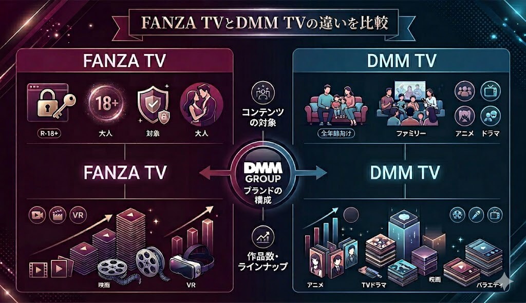 FANZA TVとDMM TVの違いを比較