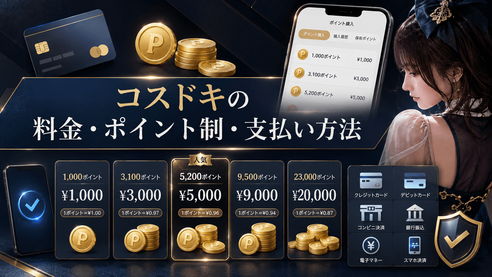 コスドキの料金・ポイント制・支払い方法