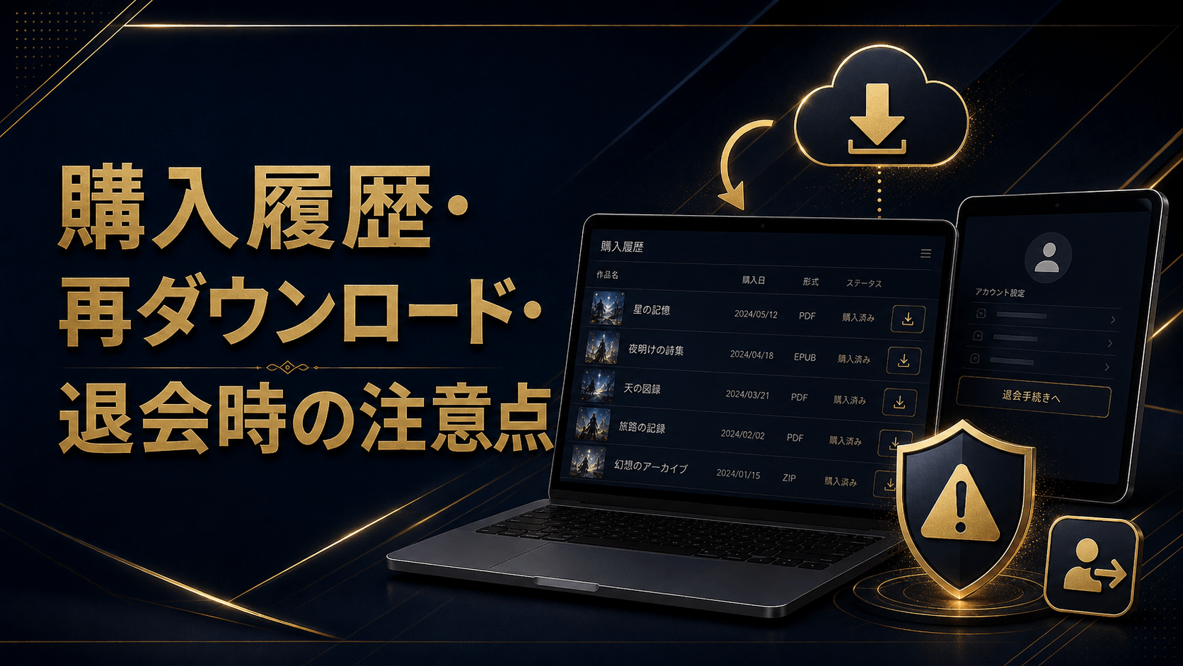 DiGiketの購入履歴・再ダウンロード・退会時の注意点