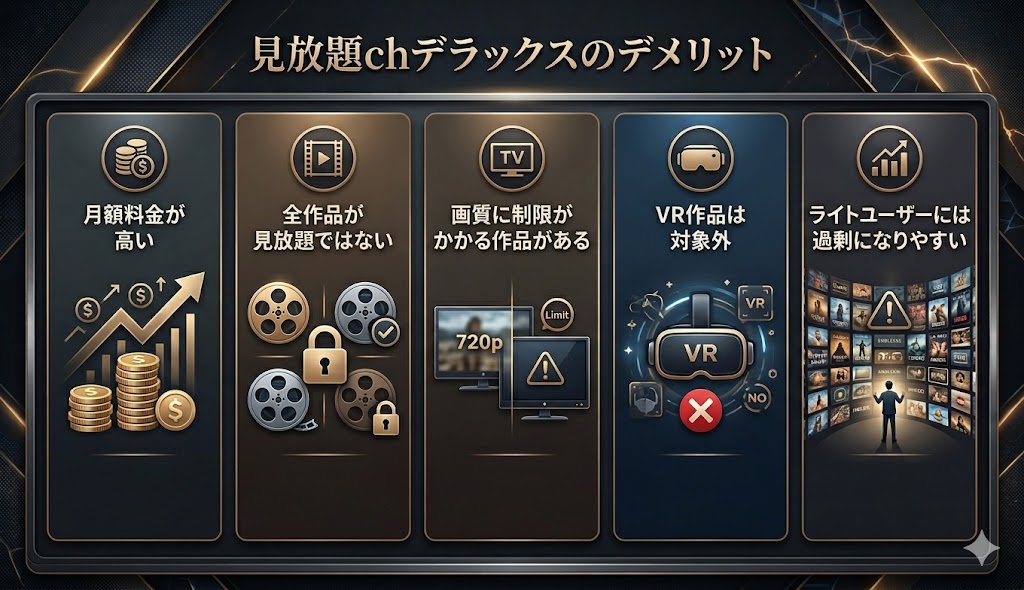 見放題chデラックスのデメリット
