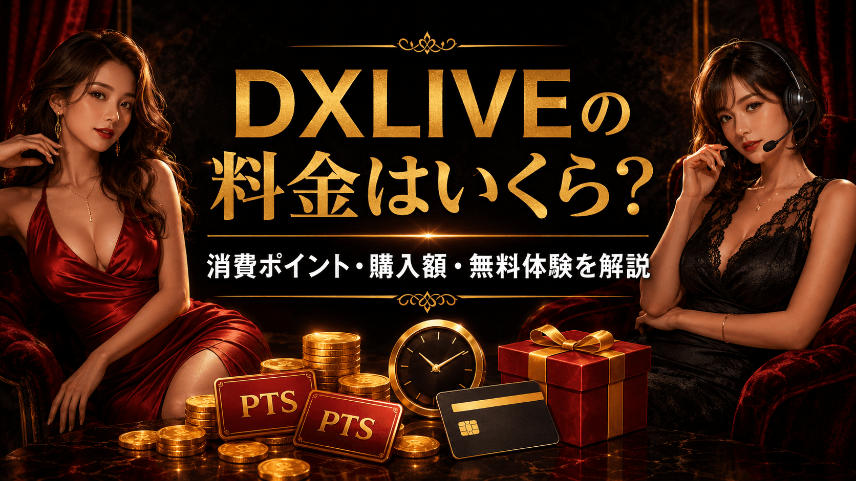 DXLIVEの消費ポイント・購入額・無料体験を解説する料金記事のアイキャッチ
