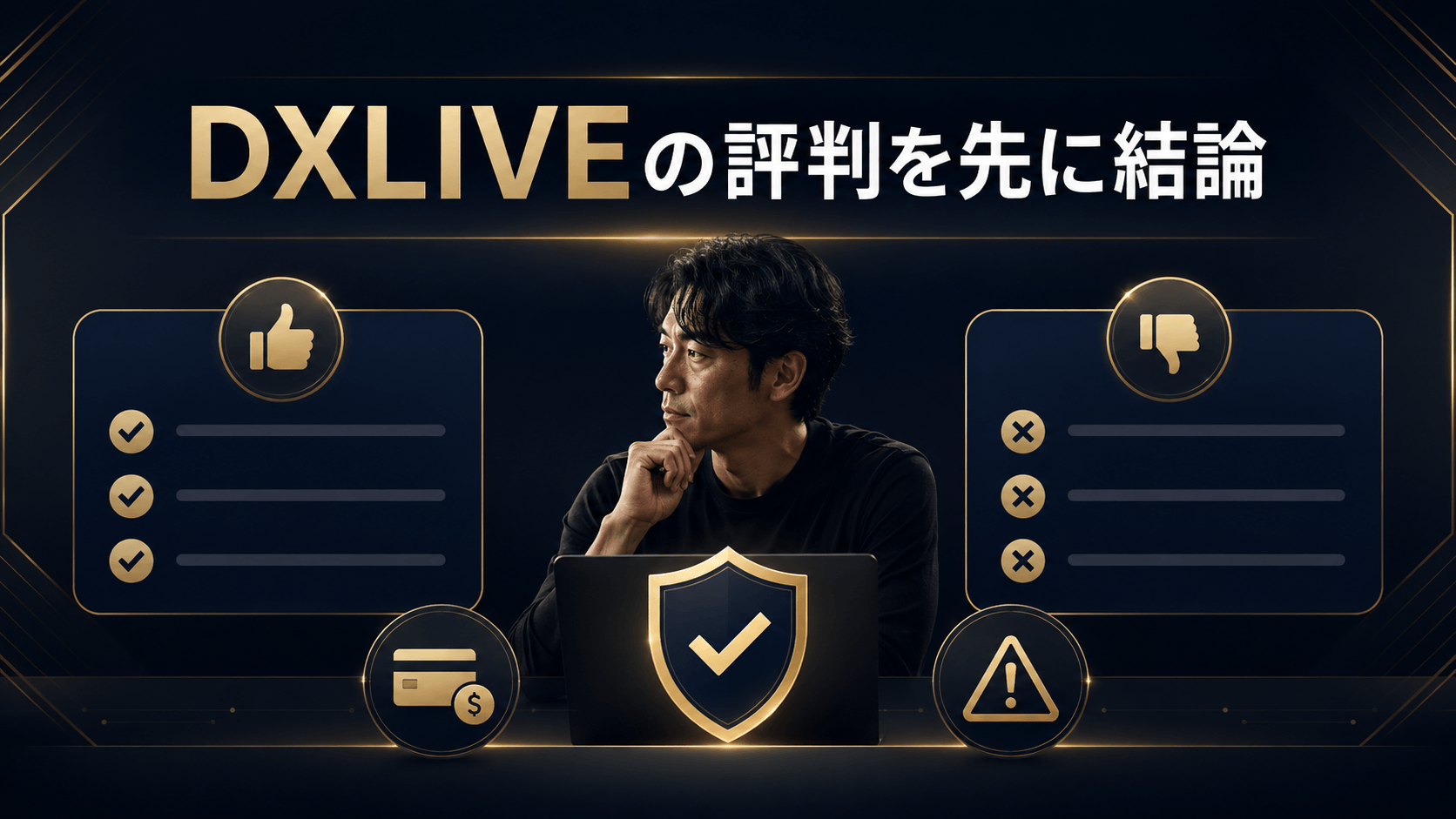DXLIVEの評判について良い点と注意点を確認する男性のイメージ