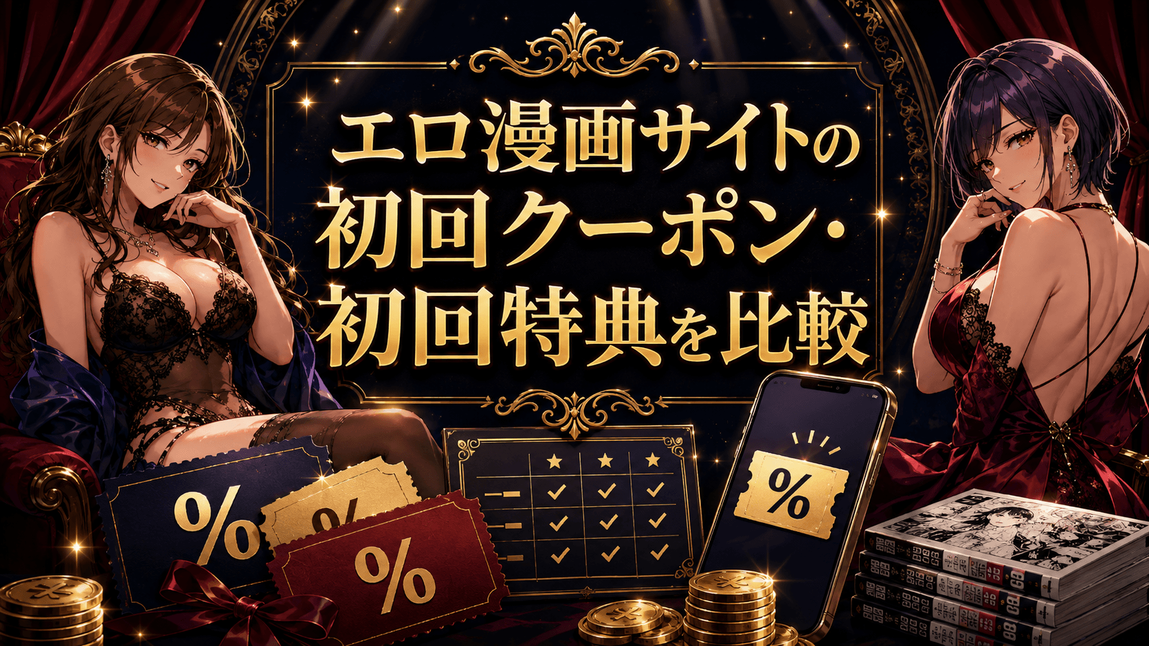 エロ漫画サイトの初回クーポン・初回特典を比較