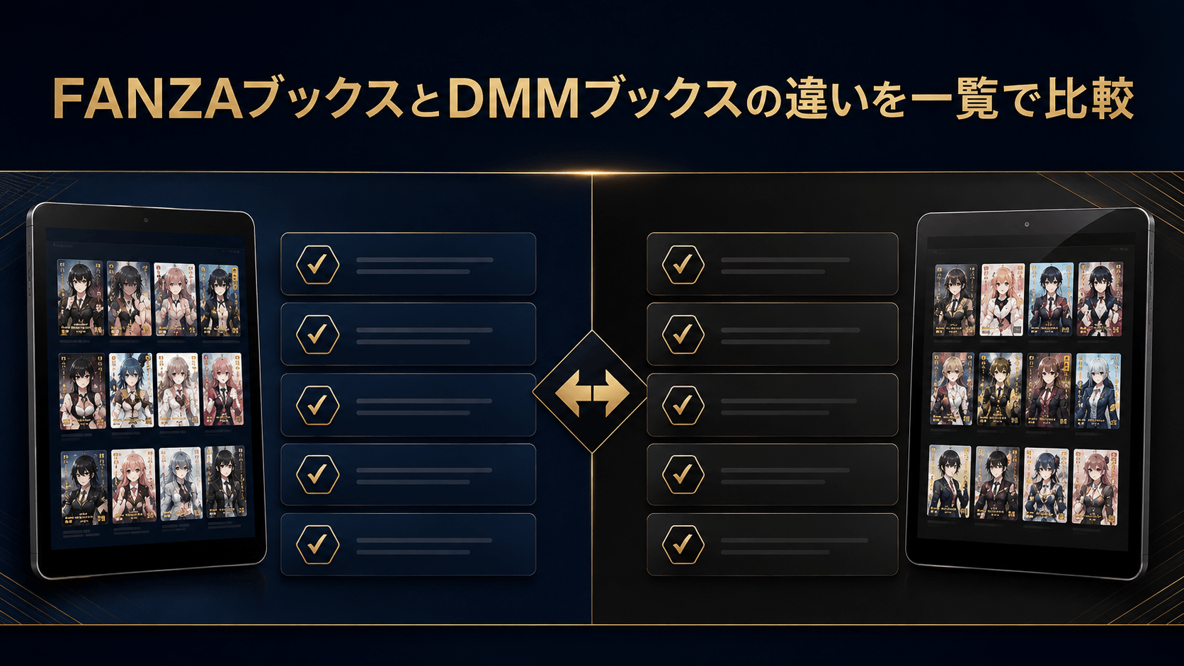 FANZAブックスとDMMブックスの違いを一覧で比較