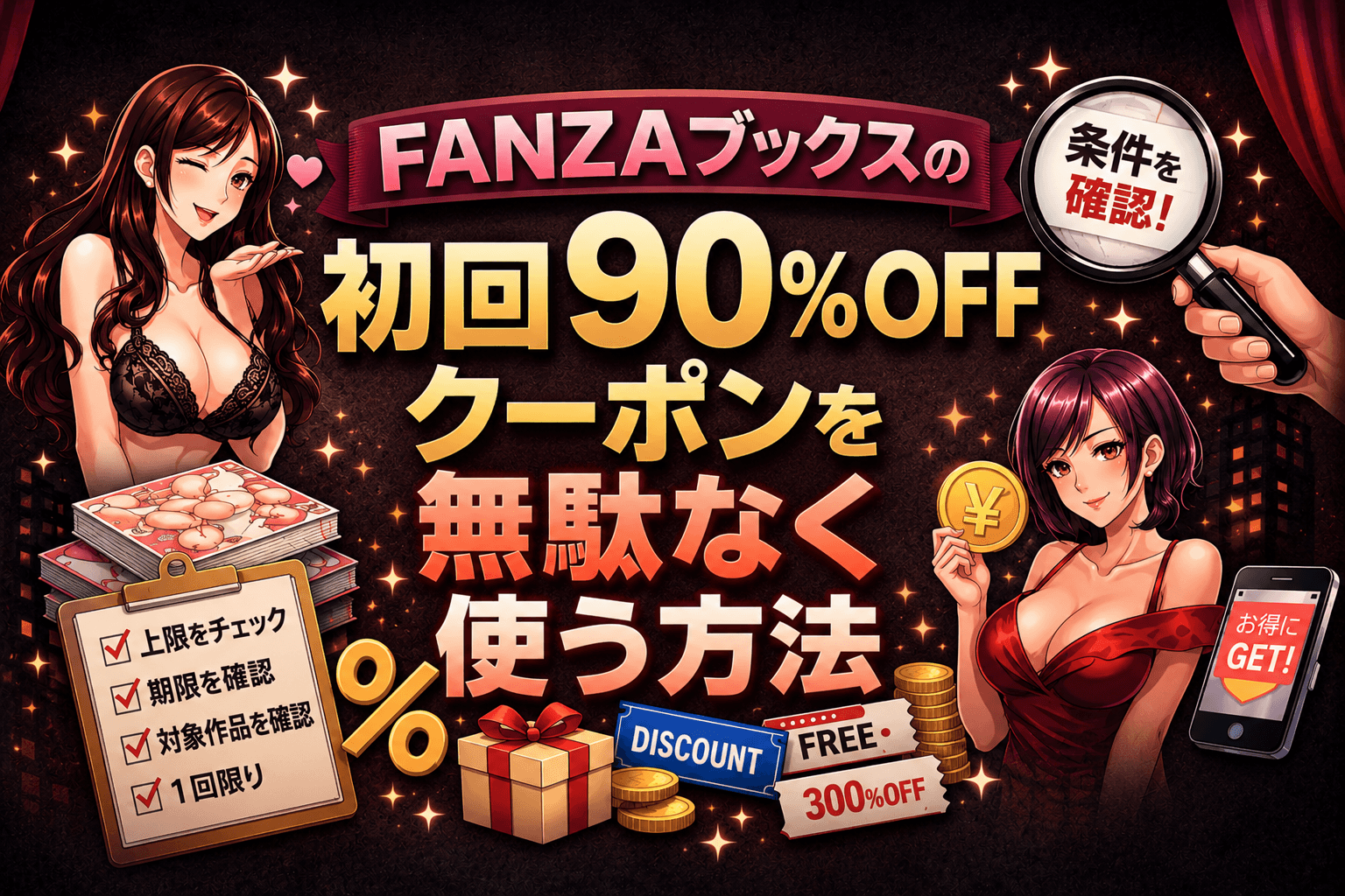 FANZAブックスの初回90%OFFクーポンを無駄なく使う方法