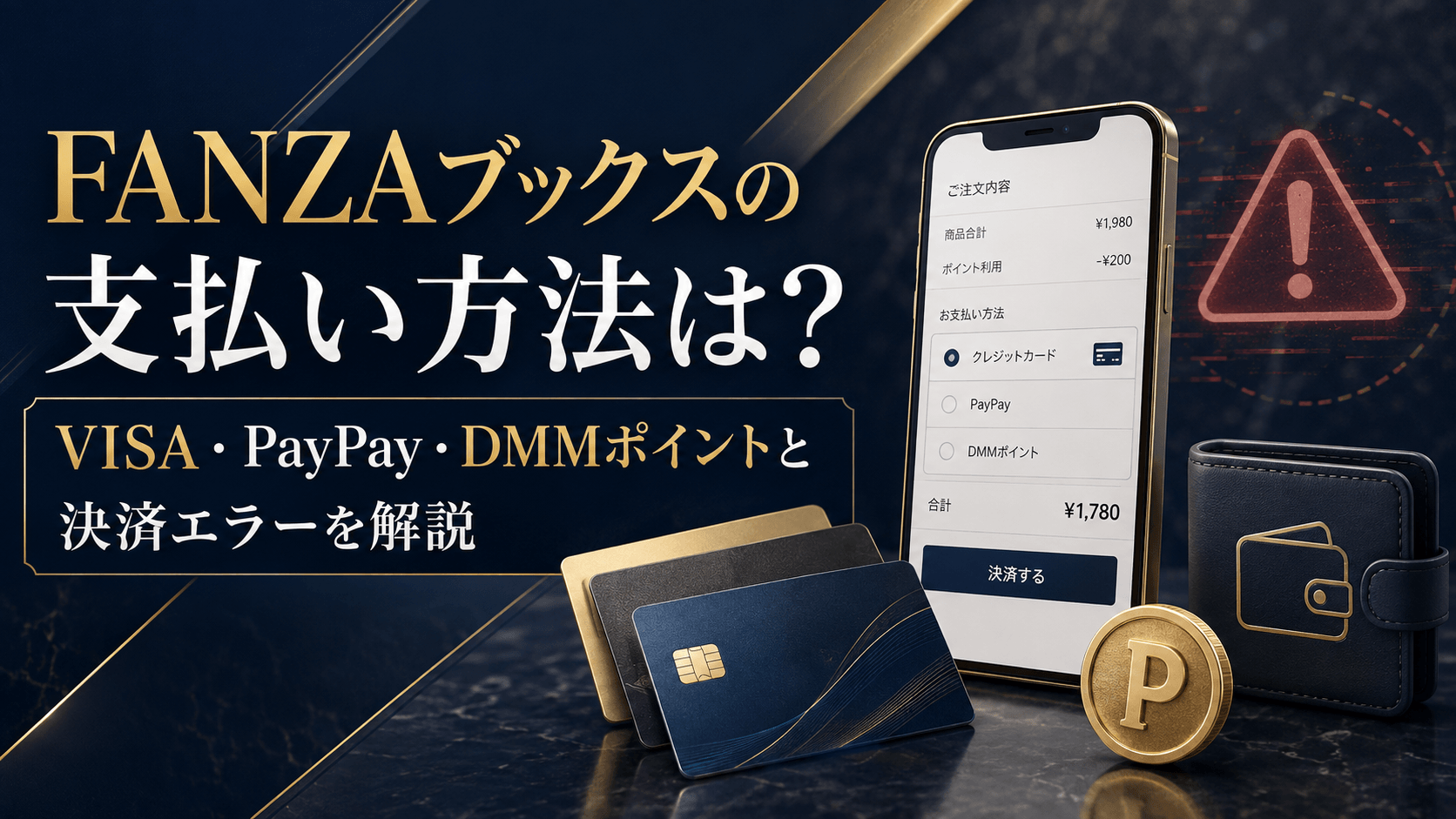 FANZAブックスの支払い方法とVISA・PayPay・DMMポイント・決済エラーを解説