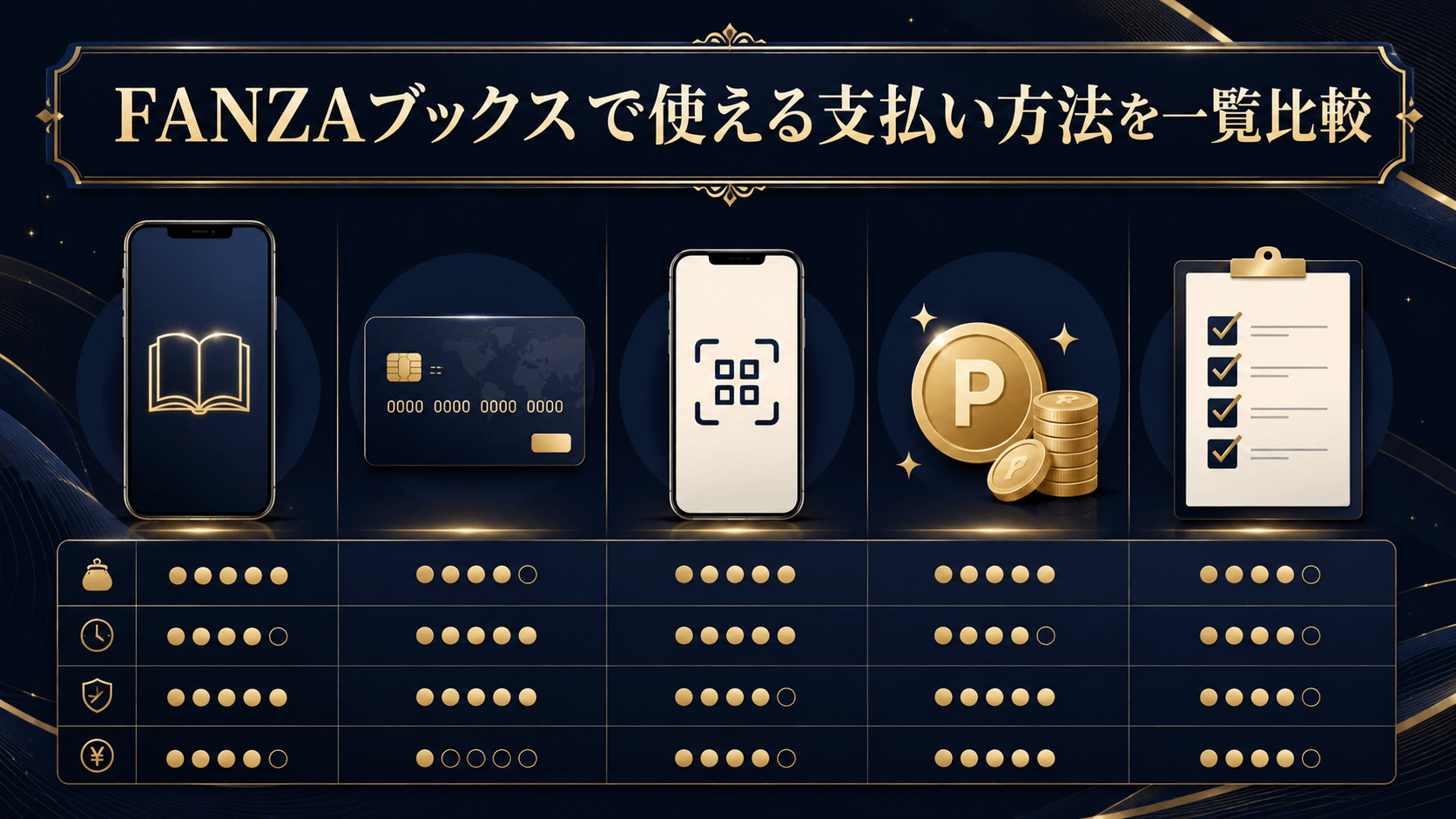FANZAブックスで使えるクレジットカード・スマホ決済・DMMポイントなどの支払い方法を比較