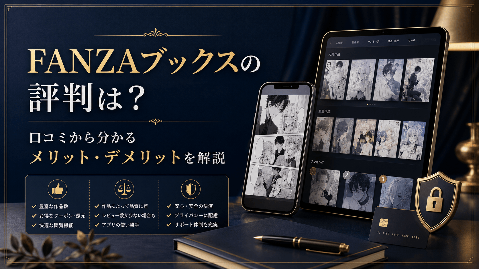 FANZAブックスの評判や口コミ、メリット・デメリットを解説するアイキャッチ画像