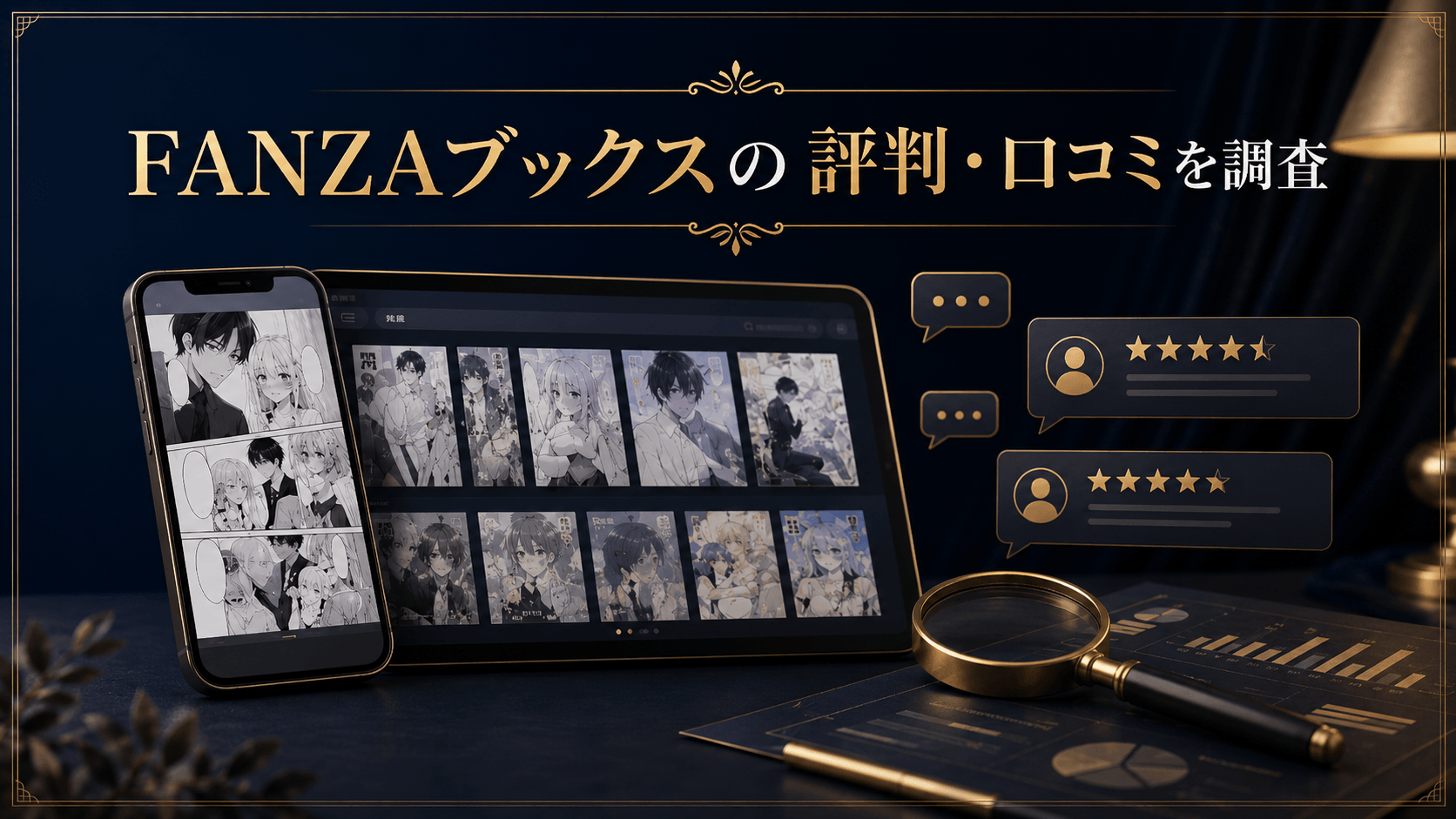 FANZAブックスの評判・口コミを調査するイメージ画像