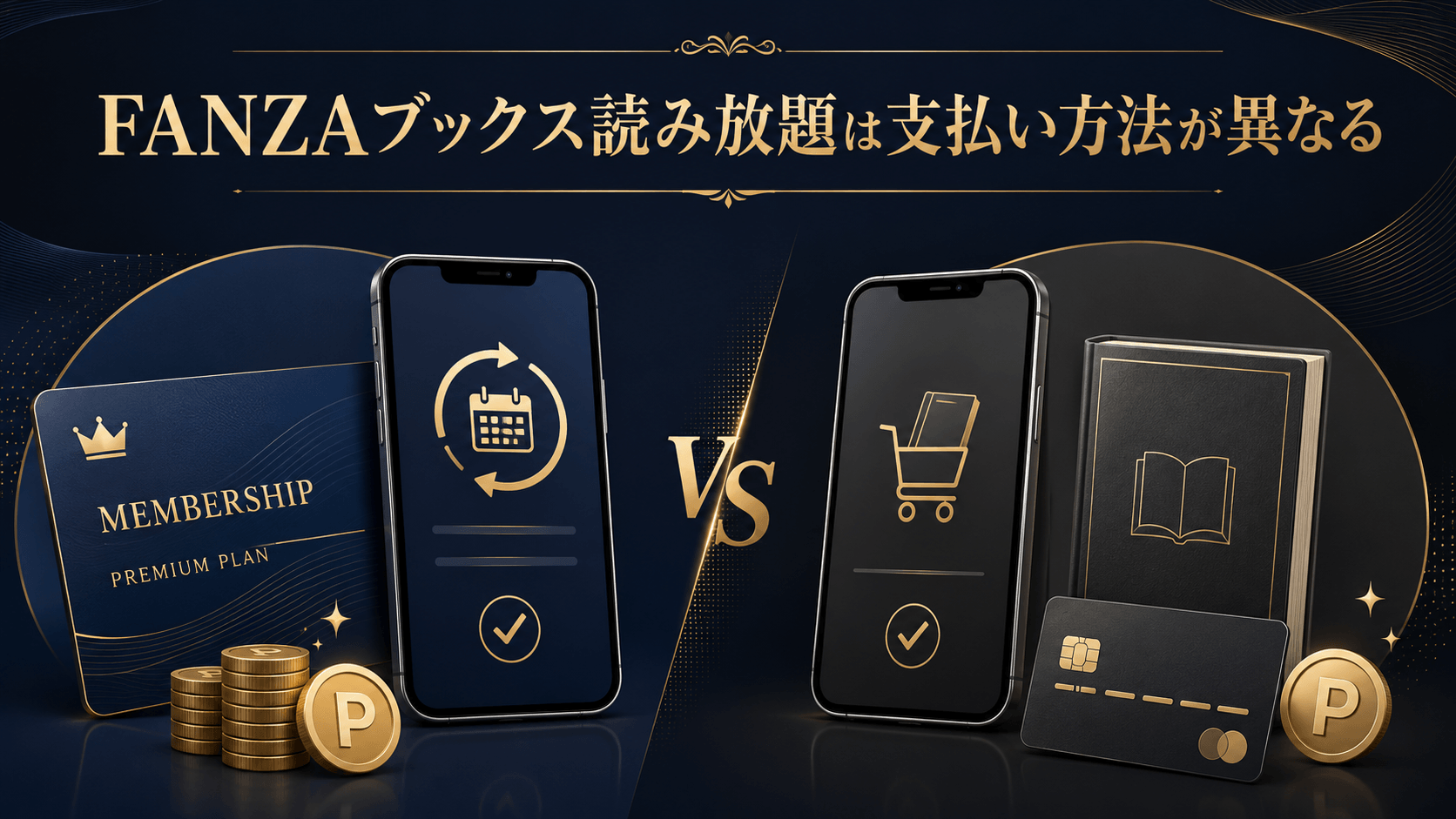 FANZAブックス読み放題と単品購入の支払い方法の違い