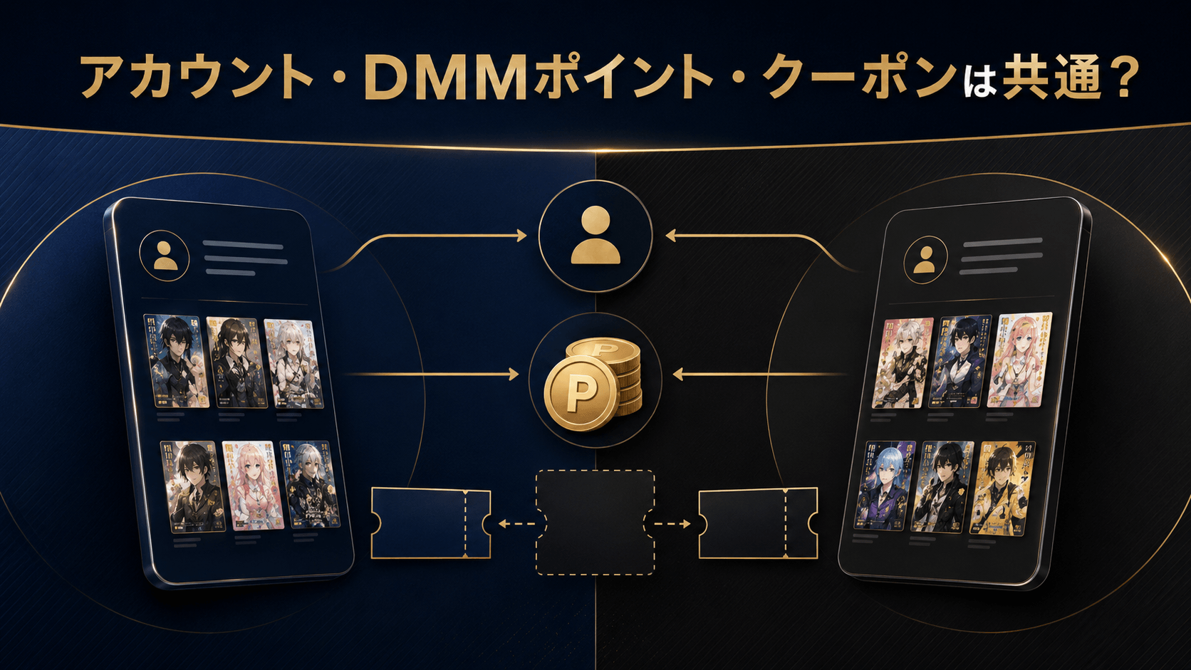 FANZAブックスとDMMブックスのアカウント・DMMポイント・クーポンの関係
