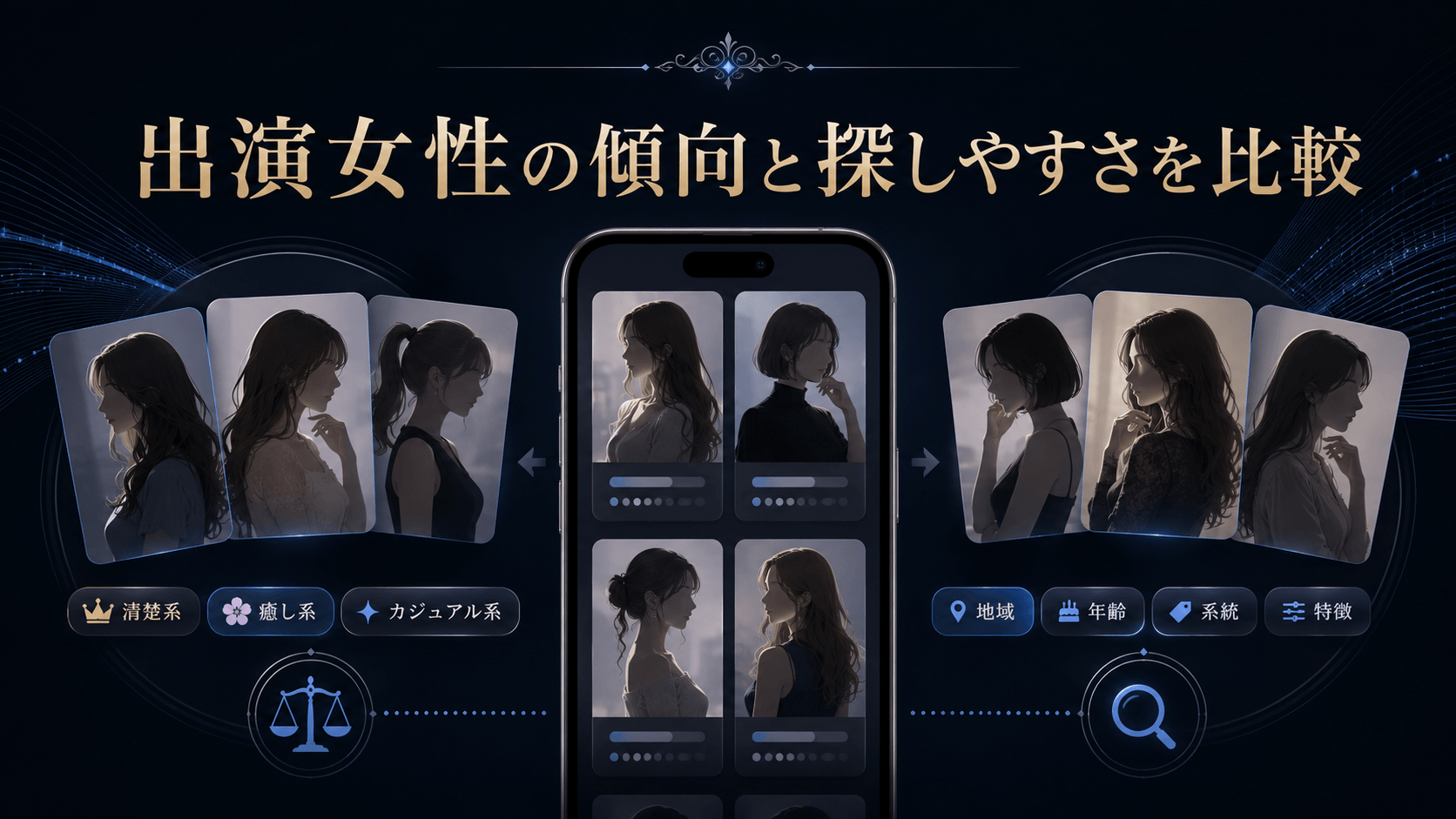 FANZAライブチャットとジュエルライブの出演女性の傾向と検索方法の比較