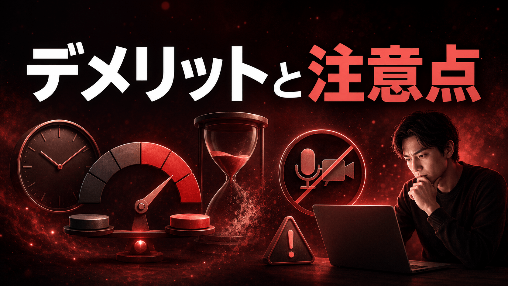 FANZAライブチャットのデメリットと注意点を示すイメージ