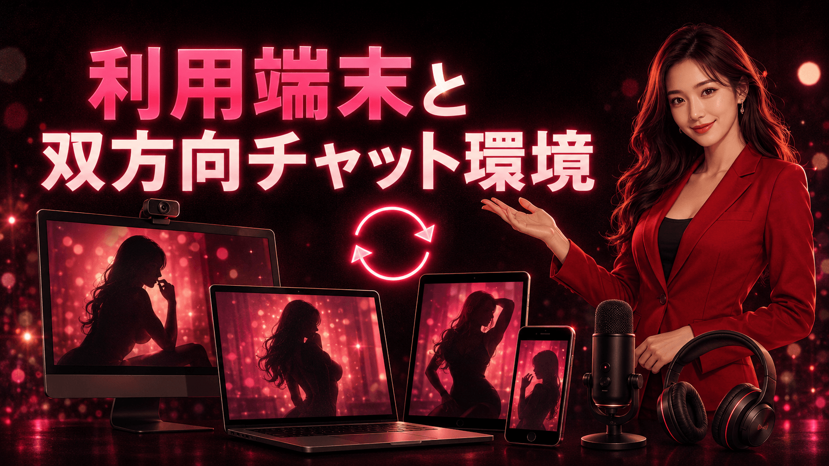 FANZAライブチャットに対応するパソコン・スマートフォン・タブレットと双方向通信機器