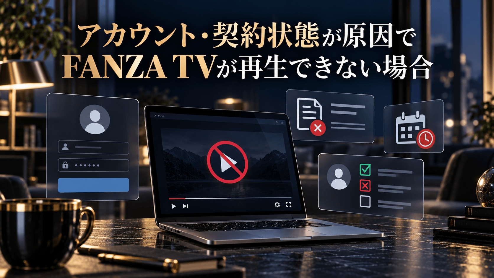 アカウント・契約状態が原因でFANZA TVが再生できない場合