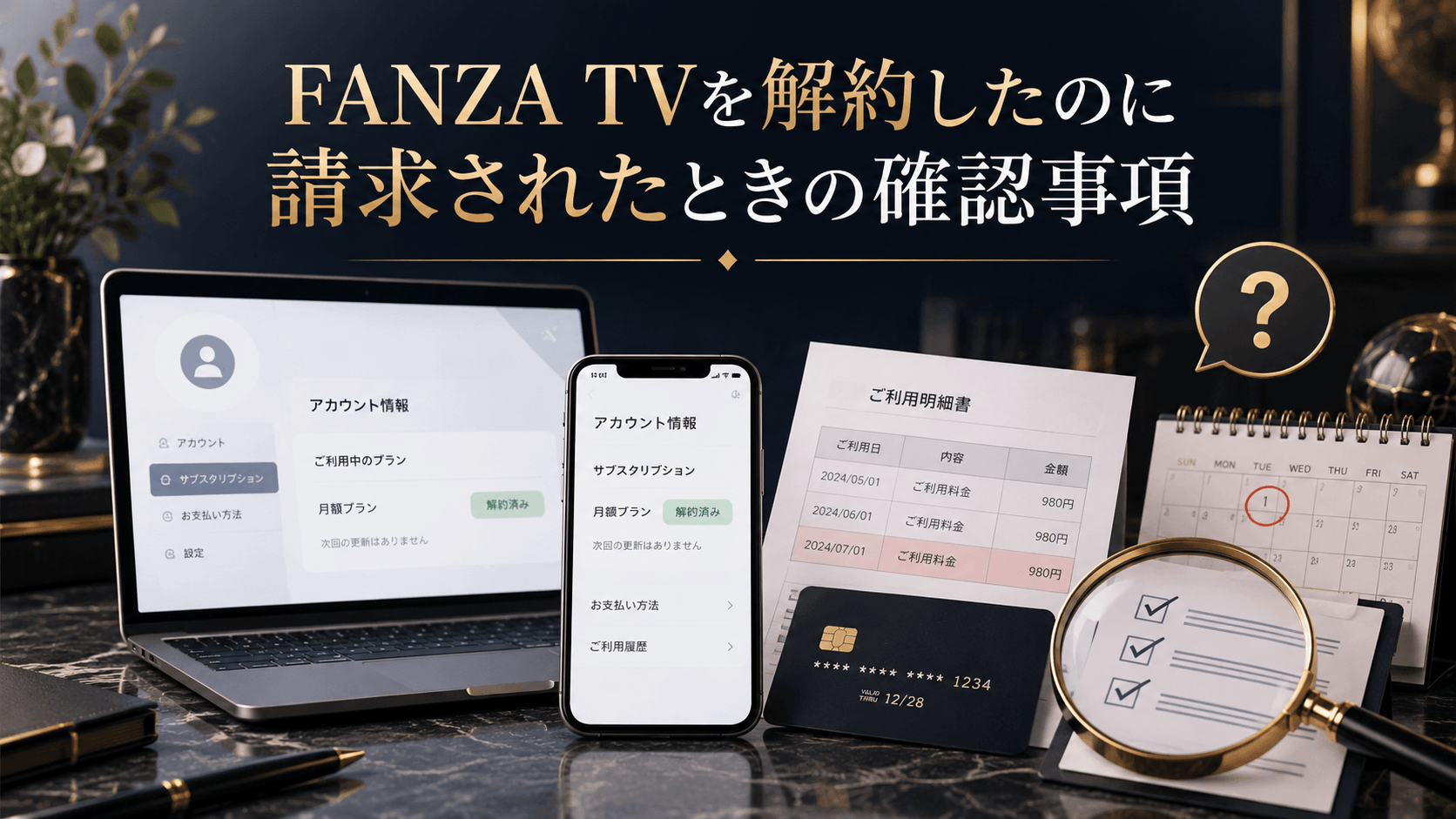 FANZA TVを解約したのに請求された場合に確認する契約状況や更新日