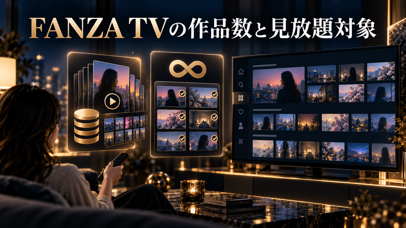FANZA TVの作品数と見放題対象