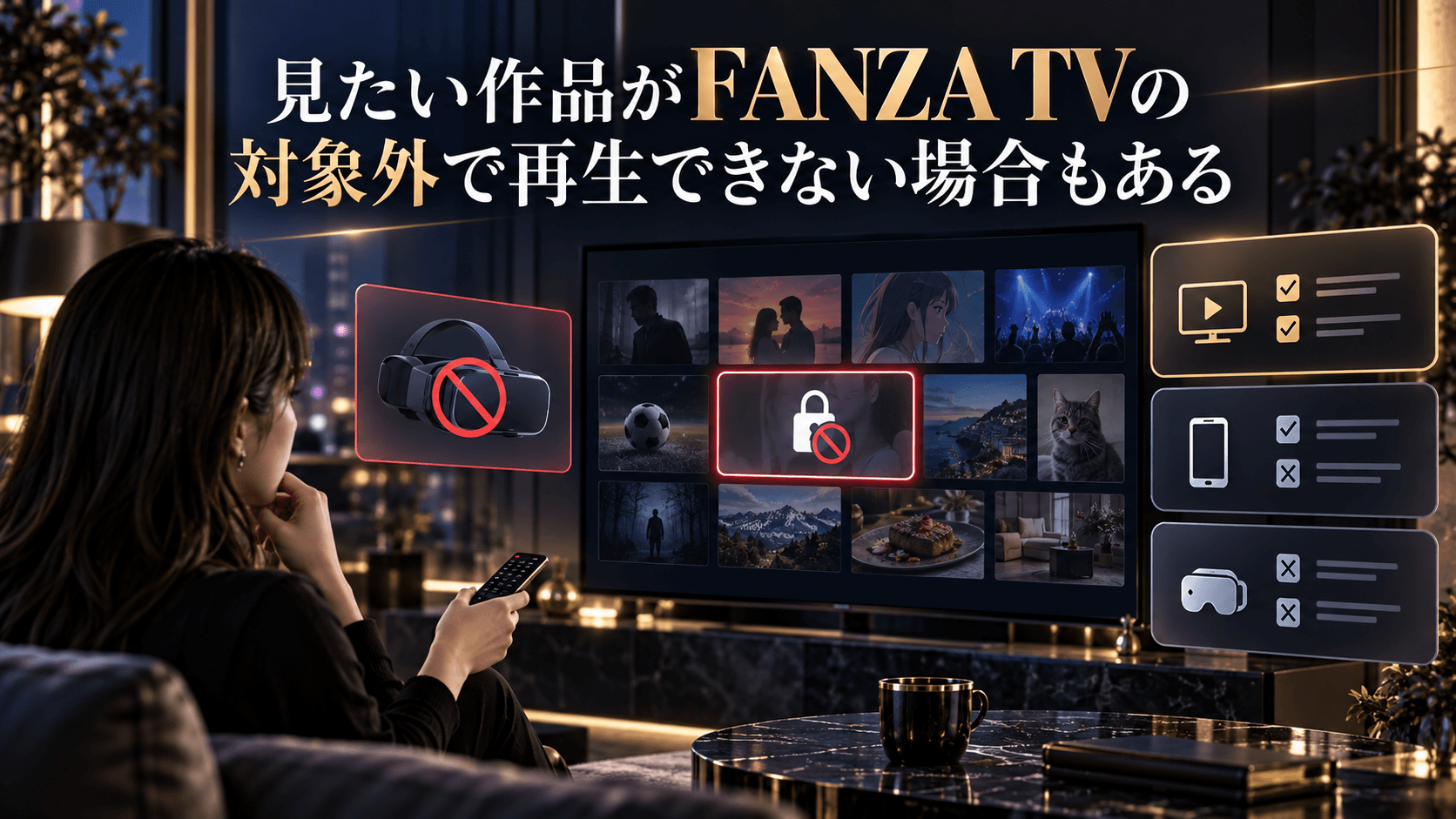 見たい作品がFANZA TVの対象外で再生できない場合
