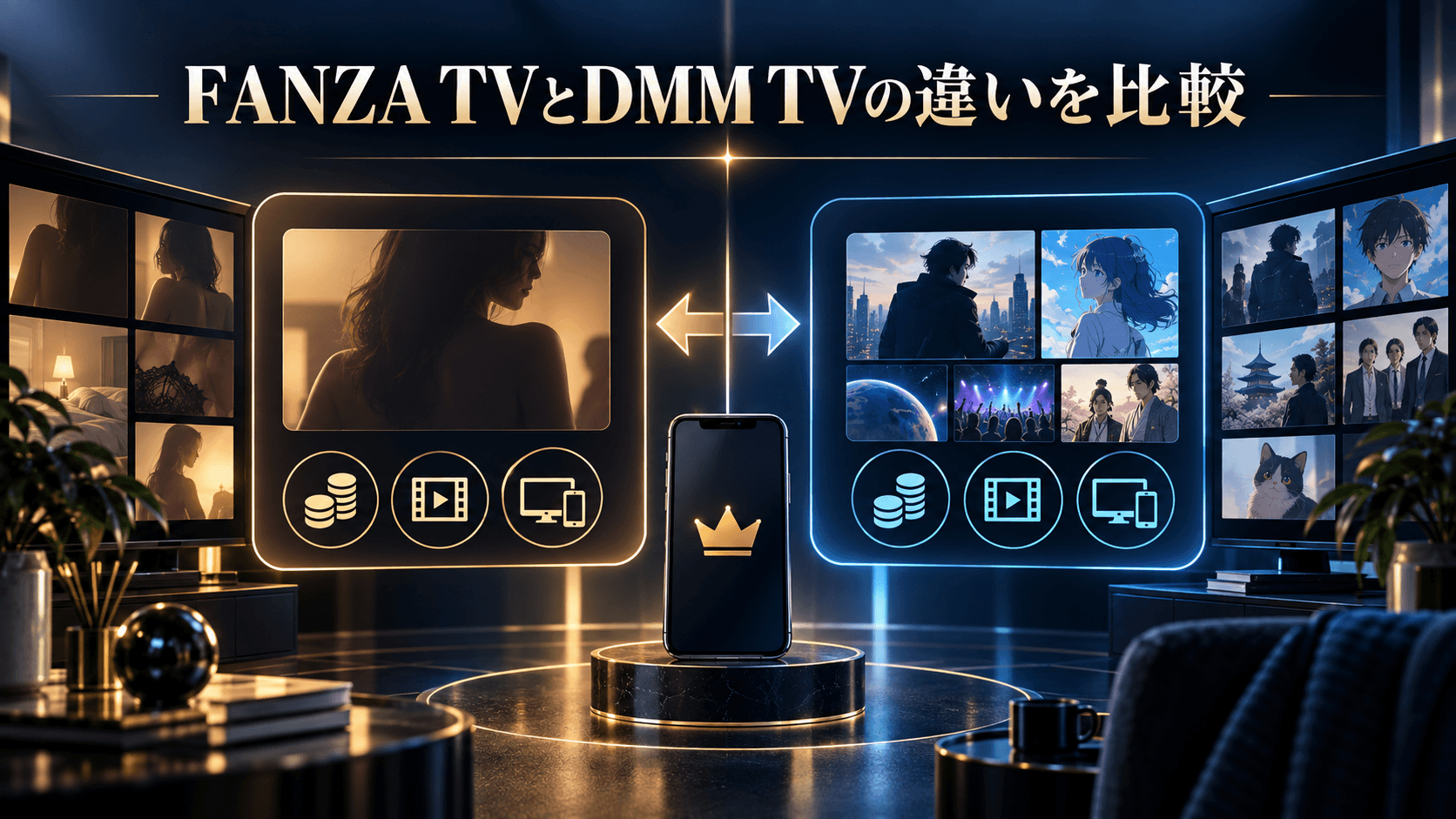 FANZA TVとDMM TVの違いを比較