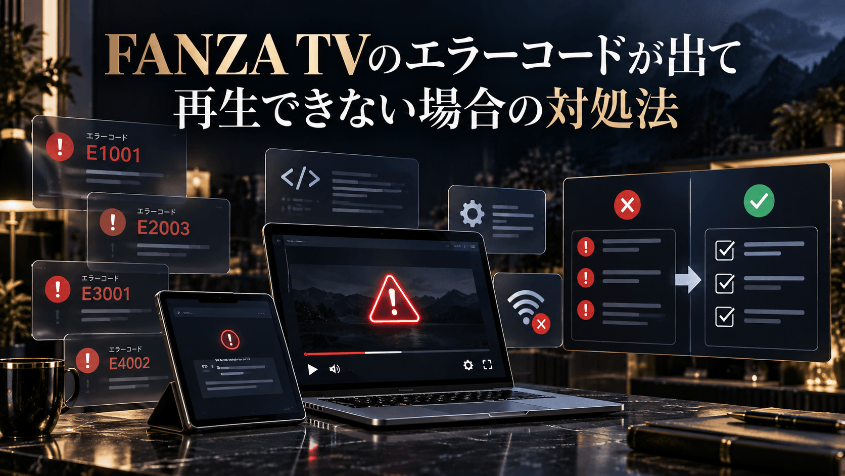 FANZA TVのエラーコードが出て再生できない場合の対処法