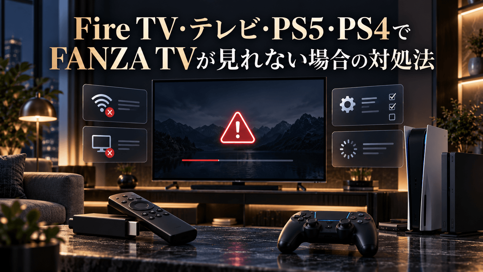 Fire TV・テレビ・PS5・PS4でFANZA TVが見れない場合の対処法