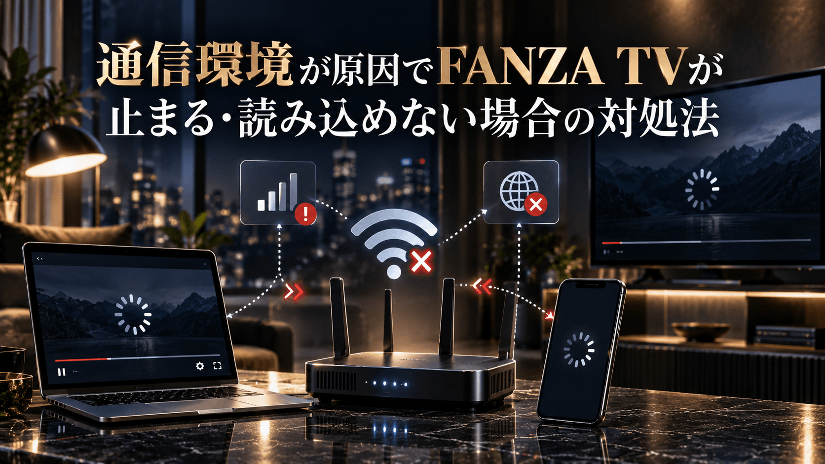 通信環境が原因でFANZA TVが止まる・読み込めない場合の対処法