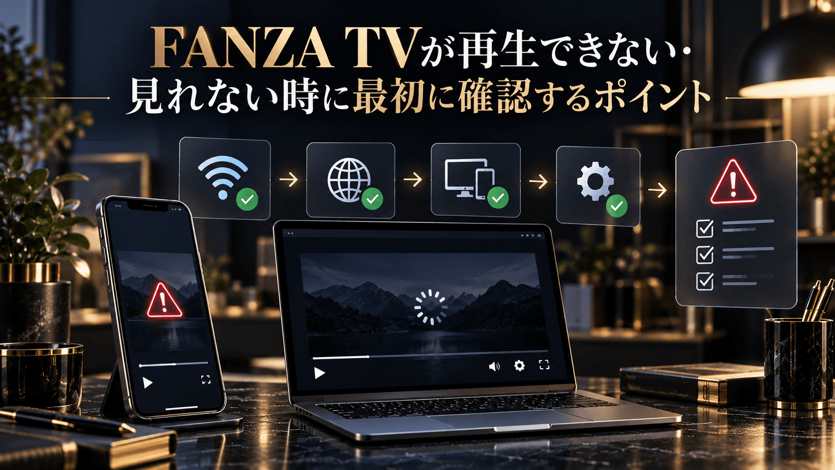 FANZA TVが再生できない・見れない時に最初に確認するポイント