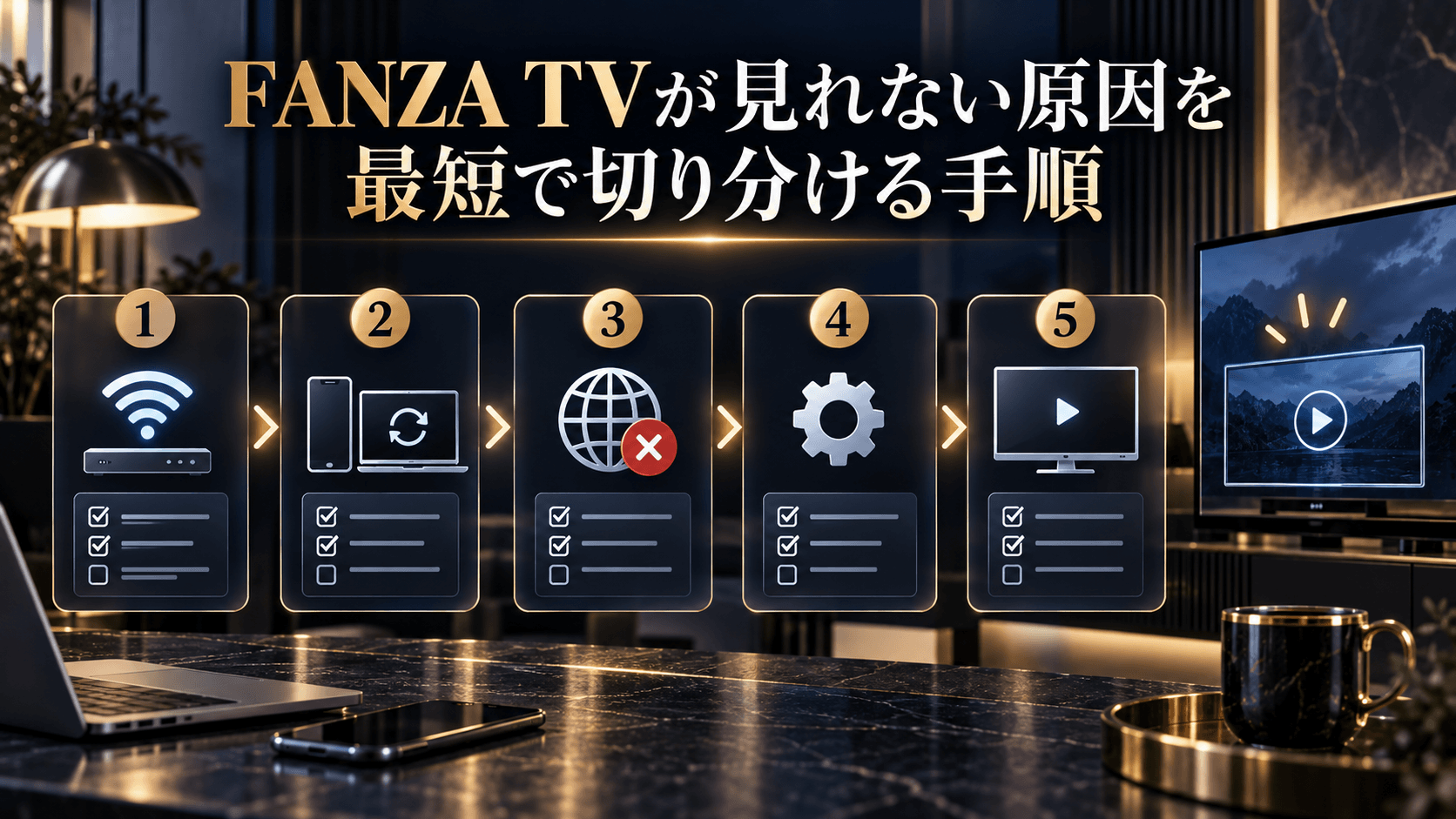 FANZA TVが見れない原因を最短で切り分ける手順