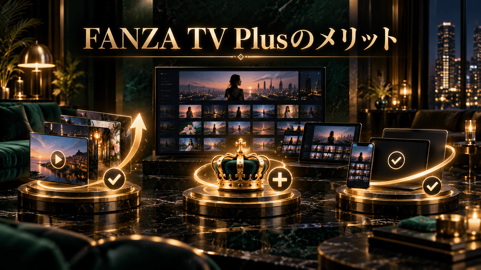 FANZA TV Plusのメリットをイメージした画像