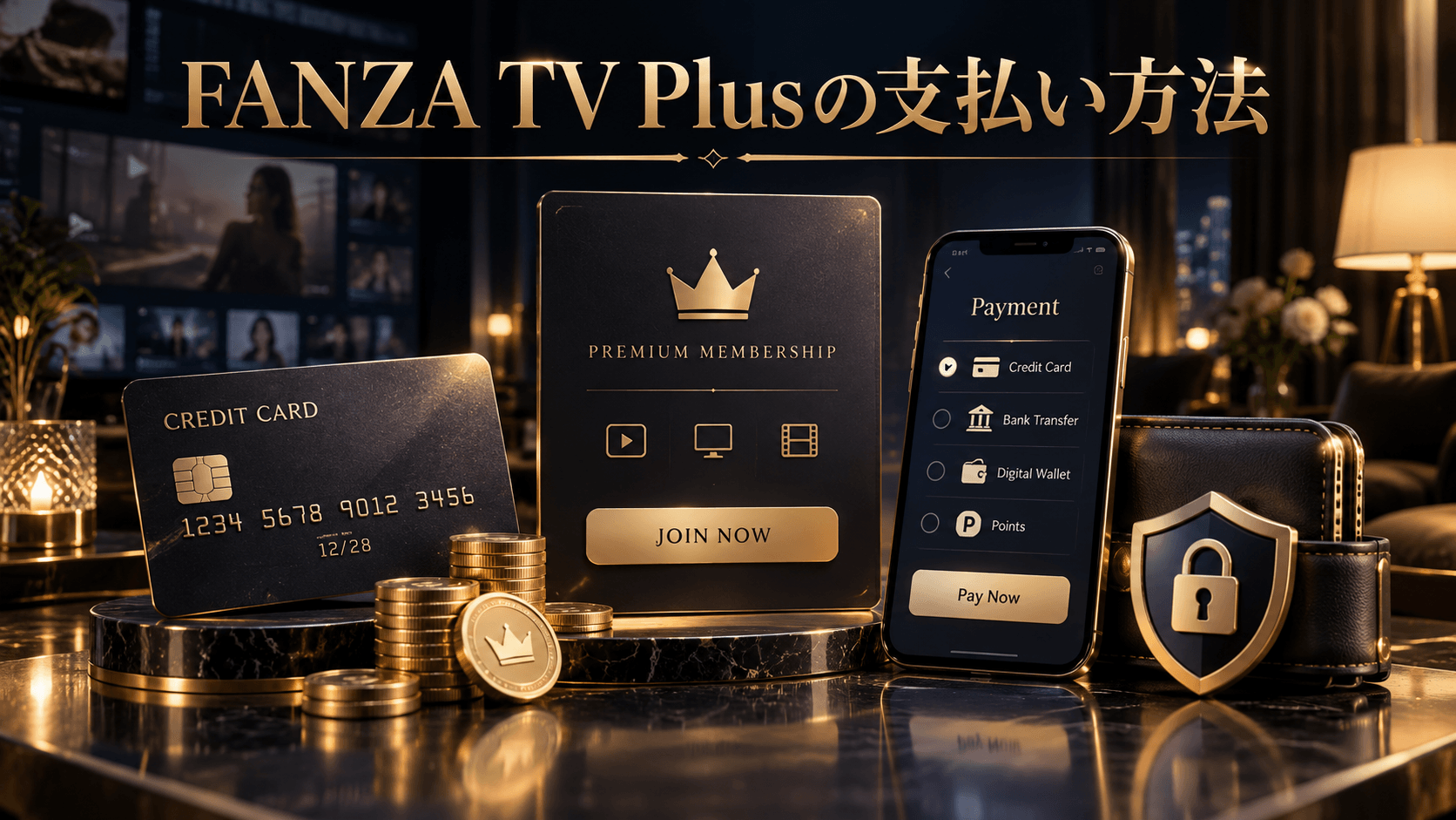 FANZA TV Plusの支払い方法をイメージした画像