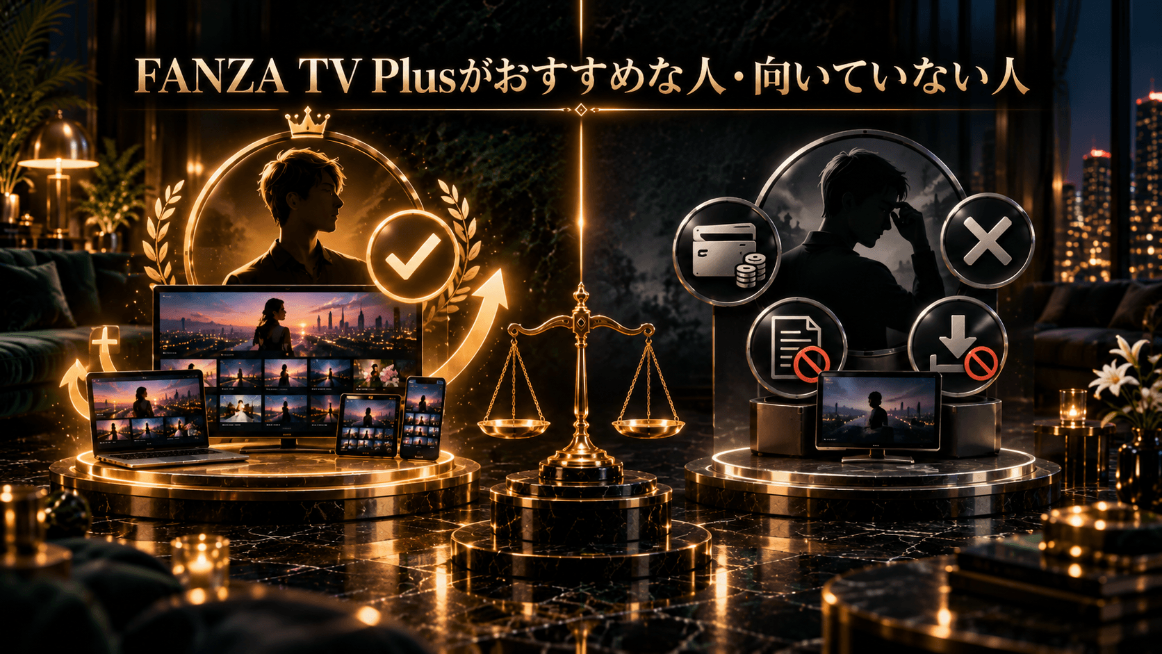 FANZA TV Plusがおすすめな人と向いていない人を比較した画像
