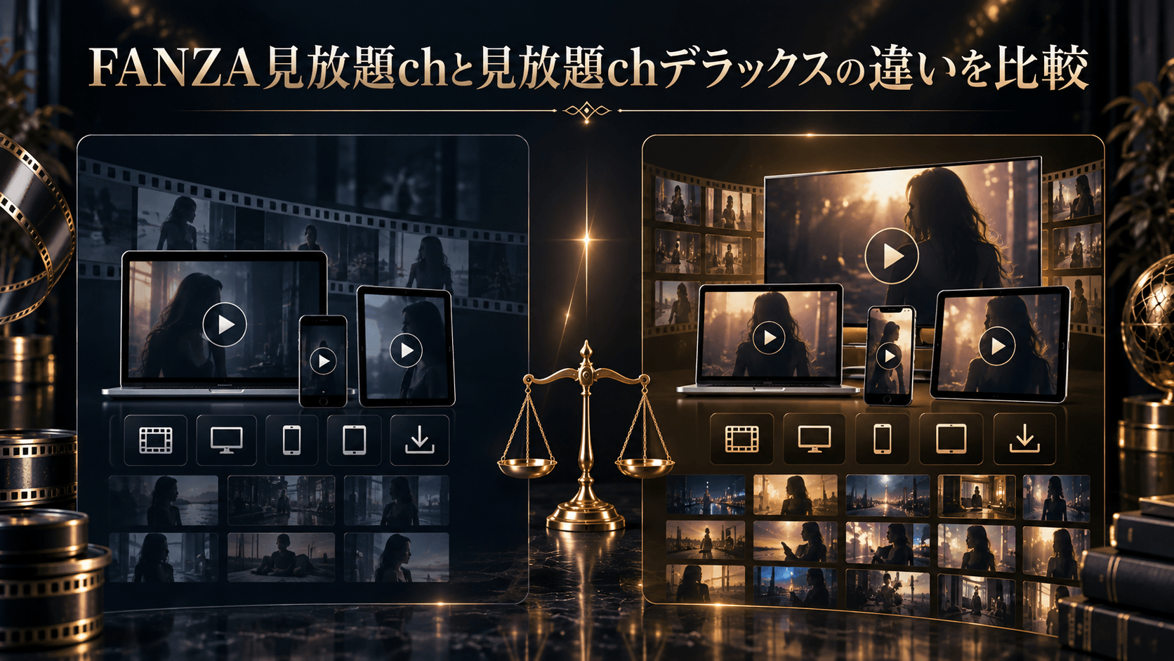 FANZA見放題chと見放題chデラックスの料金・作品数・画質の違いを比較