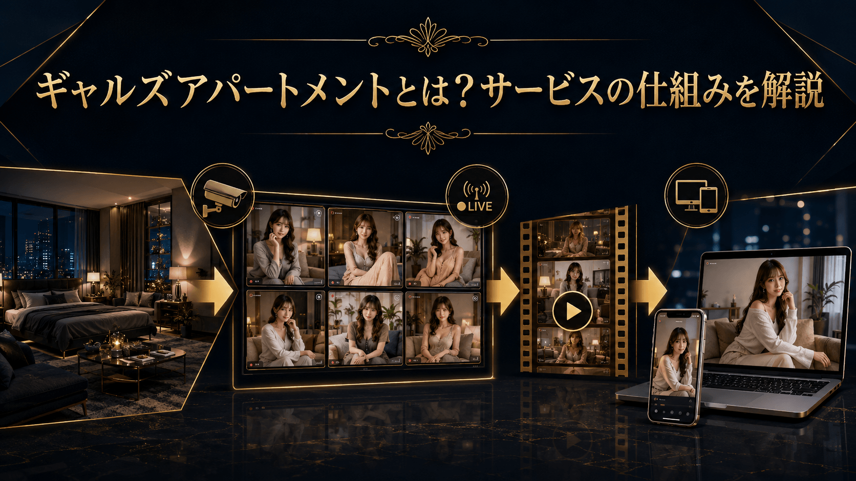 ギャルズアパートメントのライブ映像や動画などサービスの仕組み