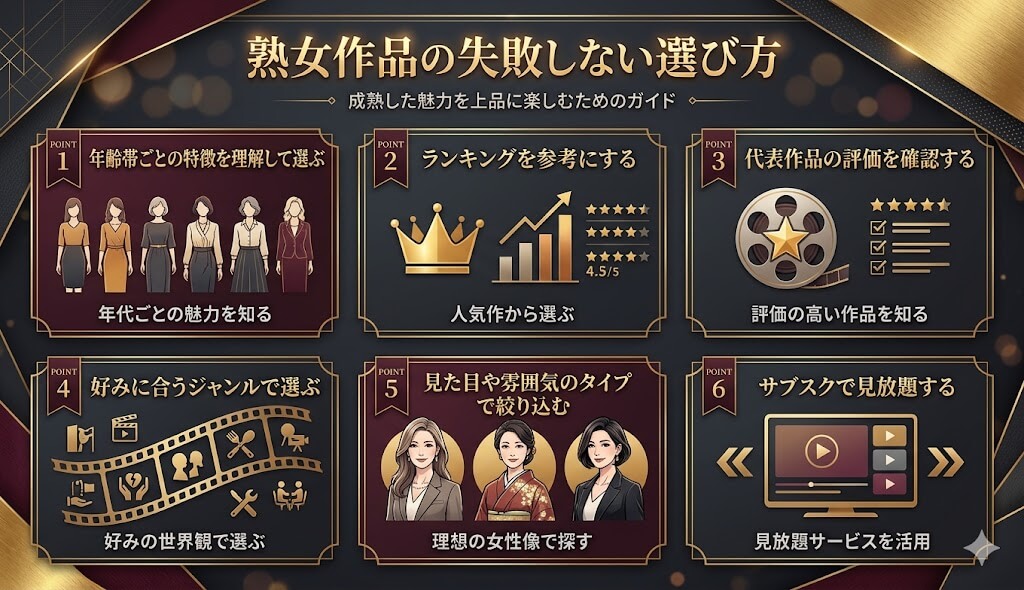 【応用編】熟女AV女優の作品を見る際に失敗しない選び方