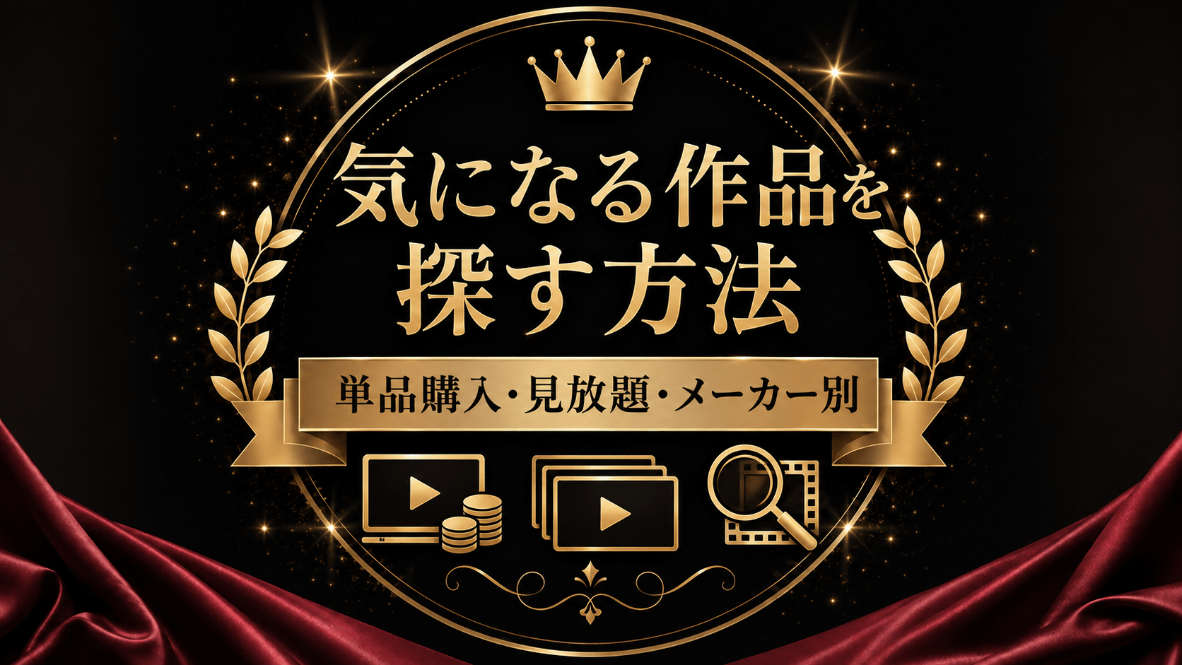 単品購入・見放題・メーカー別に気になるAV作品を探す方法を表した画像