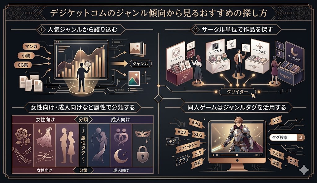 デジケットコムのジャンル傾向から見るおすすめの探し方
