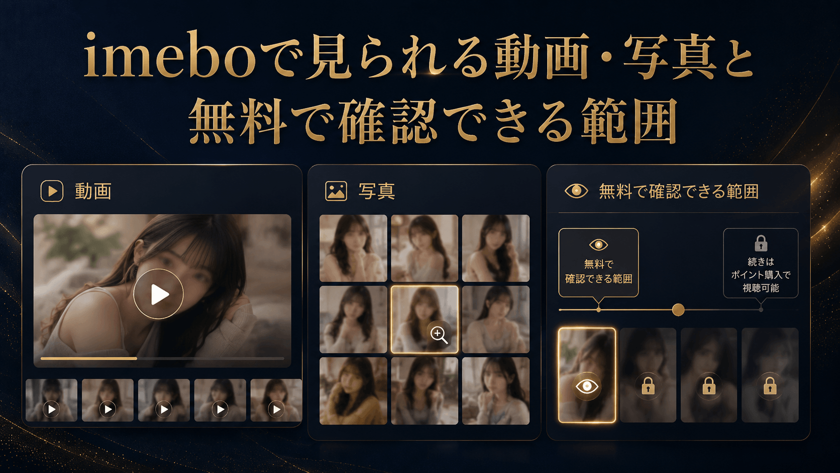 imeboで見られる動画・写真と無料で確認できる範囲